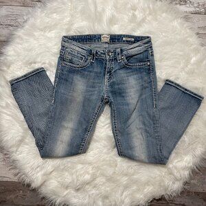 ANONAME Adriana Capri Jeans w Jewel button SIZE 27